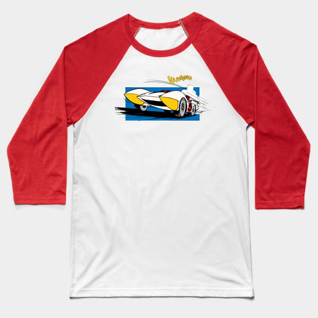 Mach 5 Retro Color Baseball T-Shirt by THEPANTURAS